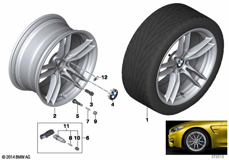 Genuine Alloy Wheel x1 19" V-Spoke 641M Rear Rim 36 10 2 284 908