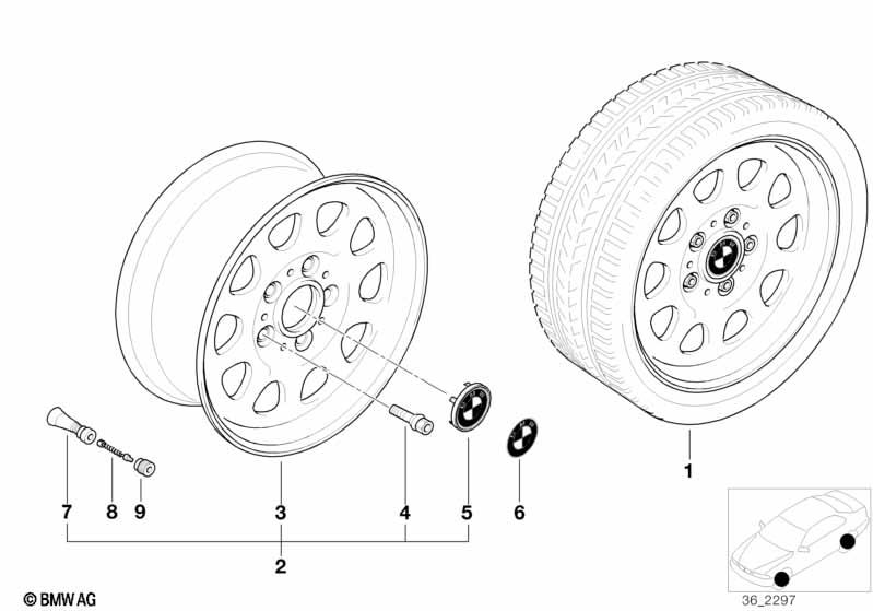 Genuine Alloy Wheel x1 15" Styling 34 Rim 36 11 1 092 175