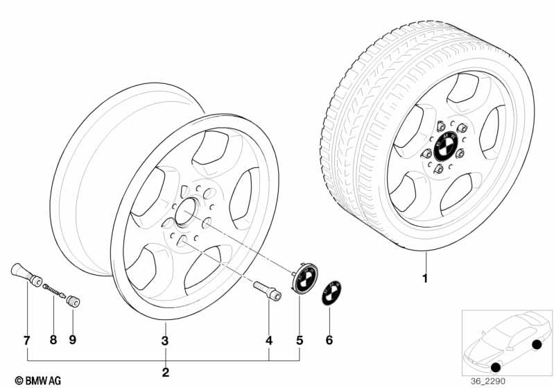 Genuine Alloy Wheel x1 17" M Style 23 Rim 36 11 2 227 295