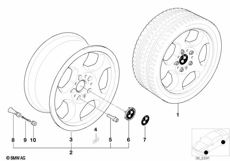 Genuine Alloy Wheel x1 17" M Style 23 Rim 36 11 2 227 895