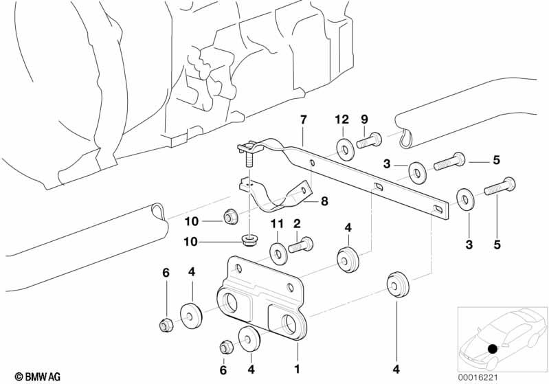 Genuine Exhaust Support Bracket For Automatic Transmission 18 30 1 732 929