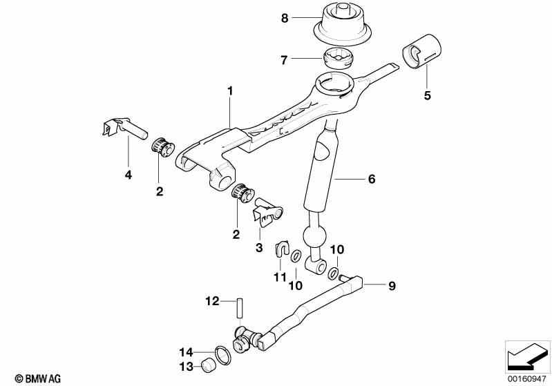 Genuine Gear Shift Selector Rod With Joint 25 11 7 528 395