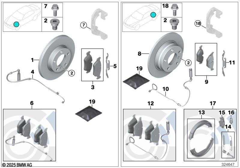 Genuine Brake Pads Repair Kit Fits E60 E61 LCI E63 E64 34112284065