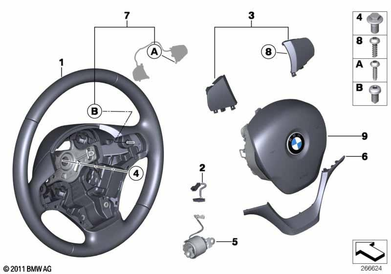 Genuine Steering Wheel Cover Trim Black 32 30 6 854 772 view 2