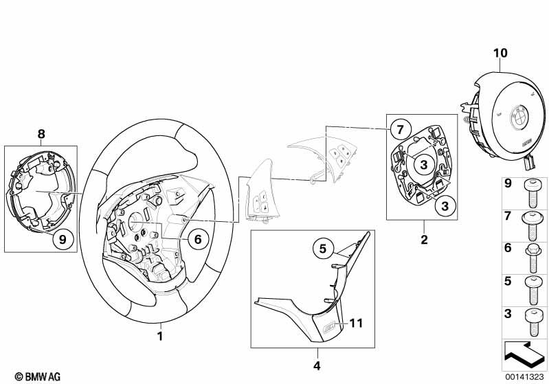 Genuine M Steering Wheel Cover Trim 32 34 7 841 044 view 2