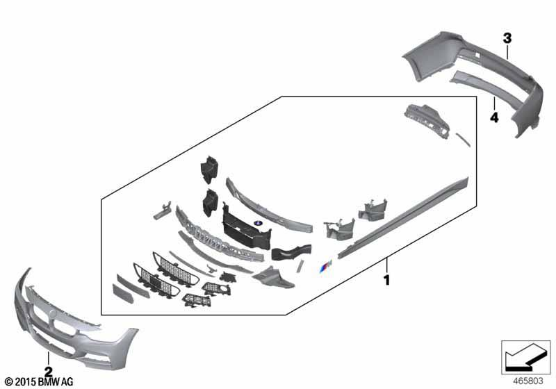 Genuine M Sport Rear Bumper Insert Trim Diffuser 51 12 8 054 198 view 2