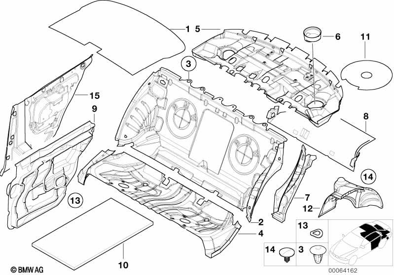 Genuine Door Sound Insulation Panel Rear Right O/S Driver 51 48 8 196 128 view 2