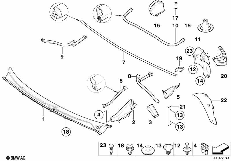 Genuine Windscreen Panel Cover 51 71 8 232 896 view 2
