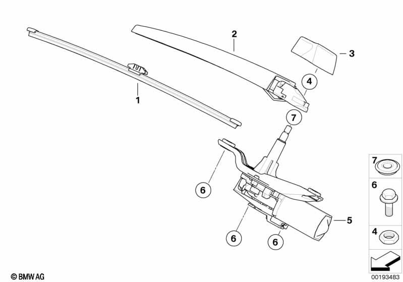 Genuine Rear Window Windscreen Windshield Wiper Arm 61 62 7 206 357 view 2