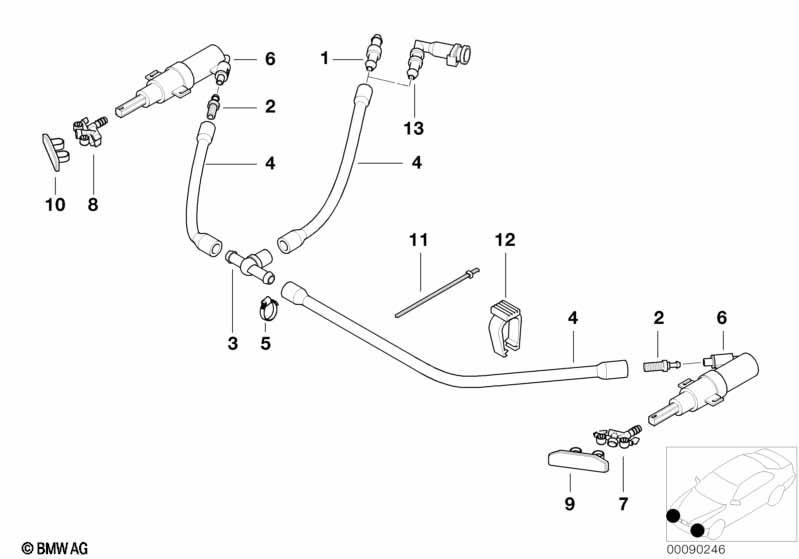 Genuine Headlight Washer Spray Nozzle Left N/S Passenger 61 67 4 290 867 view 2