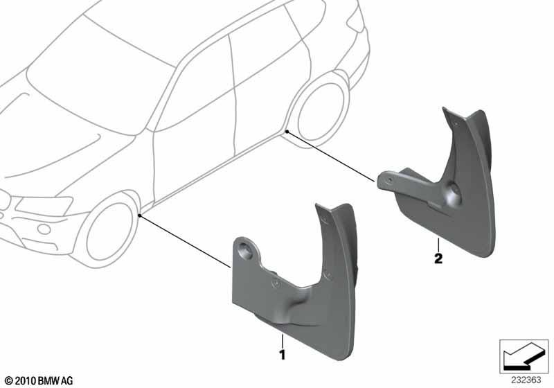 Genuine Mud Flaps Guards Set Rear 82 16 2 156 540 view 2