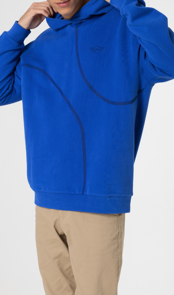 Genuine Mens Hoodie Sweatshirt Outline Print Wing Logo Cotton Blazing Blue view 2