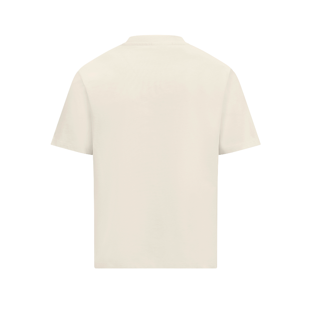 Genuine Embossed Unisex Mens Womens Ladies T Shirt Beige Cotton Tee Top view 2