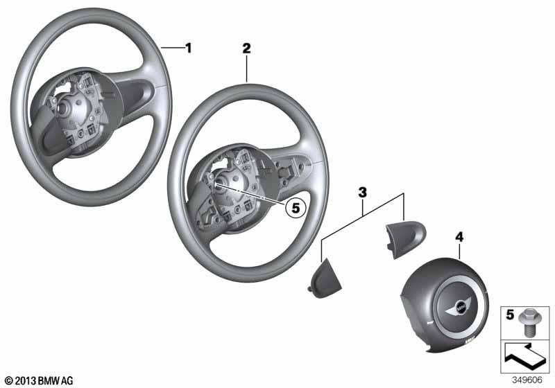 Genuine Steering Wheel Spoke Trim Covers Set Black 32 30 6 863 538 view 3