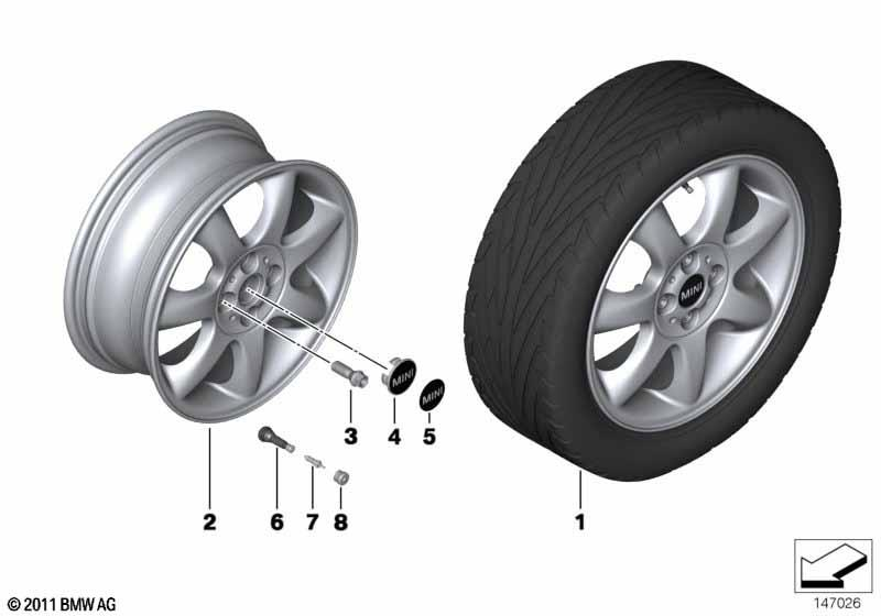 Genuine 16" Inch Light Alloy Wheel Bridge Spoke R94 Silver 36 11 6 775 684 view 3