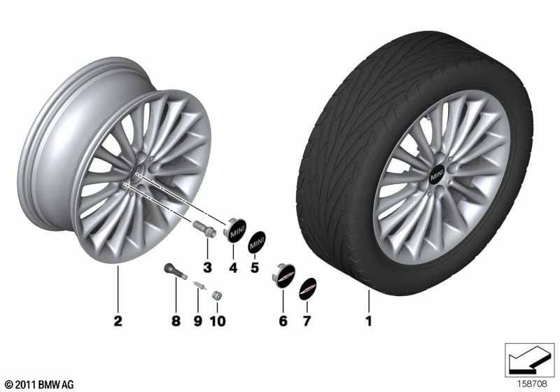 Genuine 17" Inch Light Alloy Wheel Multi-Spoke R108 Silver 36 11 6 777 356 view 3