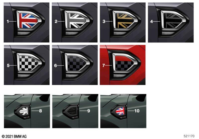 Genuine Trim Cover Set With Pad Side Scuttle Union Jack 51 13 2 413 351 view 3