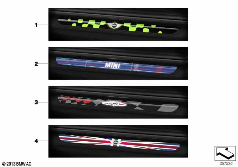 Genuine LED Door Entry Sill Cover Strip JCW Pro Design 51 47 2 357 729 view 3
