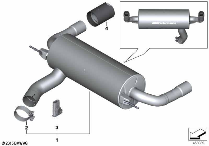 Genuine M Performance Exhaust Silencer 18 30 2 425 908 view 2