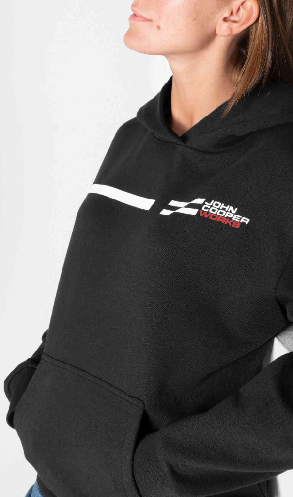 Genuine JCW Logo Womens Ladies Hoodie Black Top Hooded Sweatshirt Loose Fit  view 3