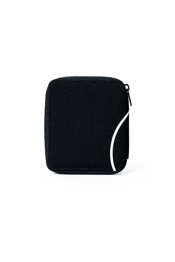 Genuine Wallet Outline Print Black White Zip 4 Card Slots Coin Pocket 80 21 5 B32 0C1 view 3