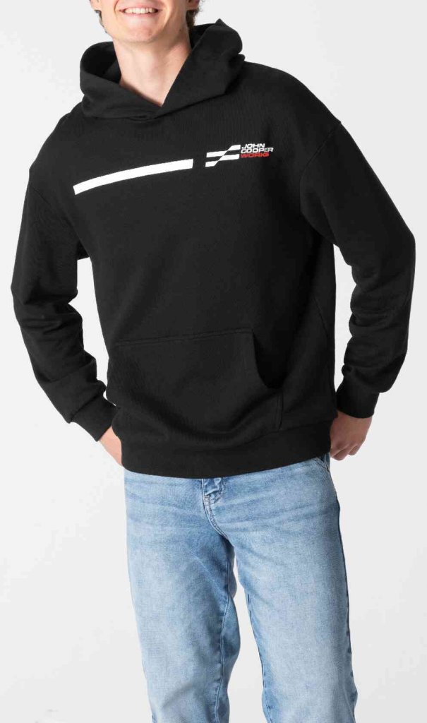 Genuine JCW Logo Mens Hoodie Black Cotton Top Hooded Sweatshirt Loose Fit view 3