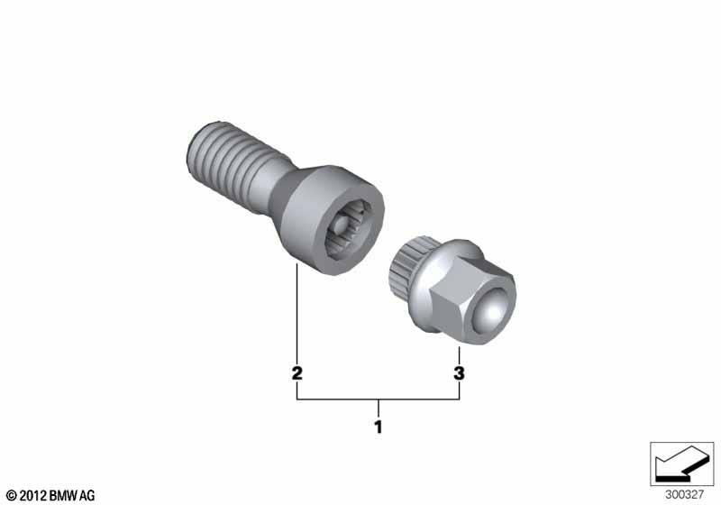 Genuine Locking Wheel Bolts Locks And Master Key Set M14x1.25 36 13 6 776 076 view 4