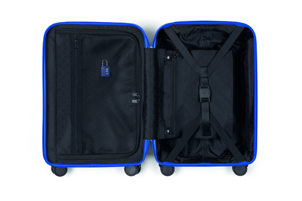 Genuine Cabin Trolley Spinner Wing Logo Debossed Hard Case Blazing Blue 80 22 5 B32 0D9 view 3