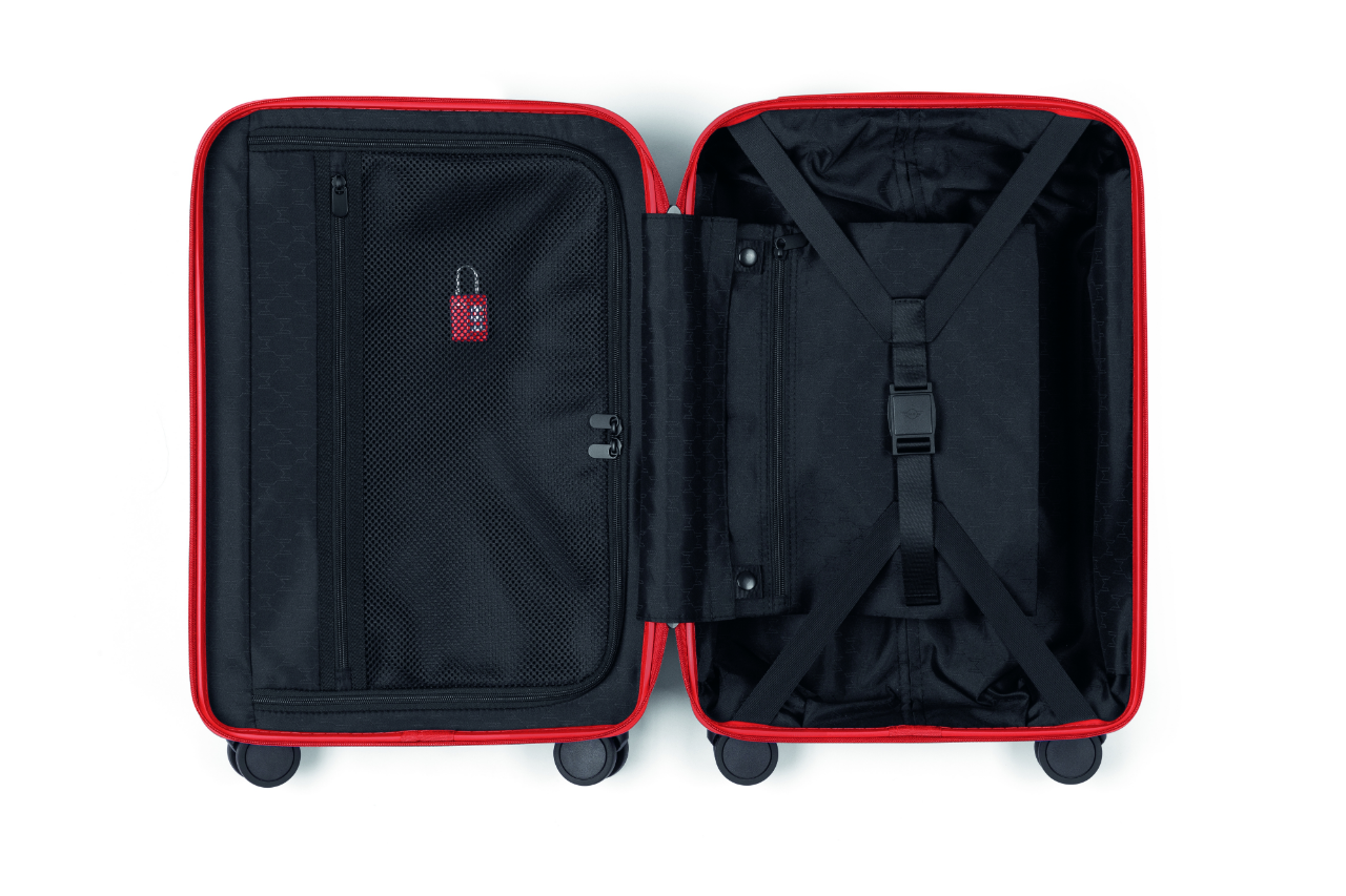 Genuine Cabin Trolley Spinner Wing Logo Debossed Hard Case Rebel Red 80 22 5 B32 0E1 view 3