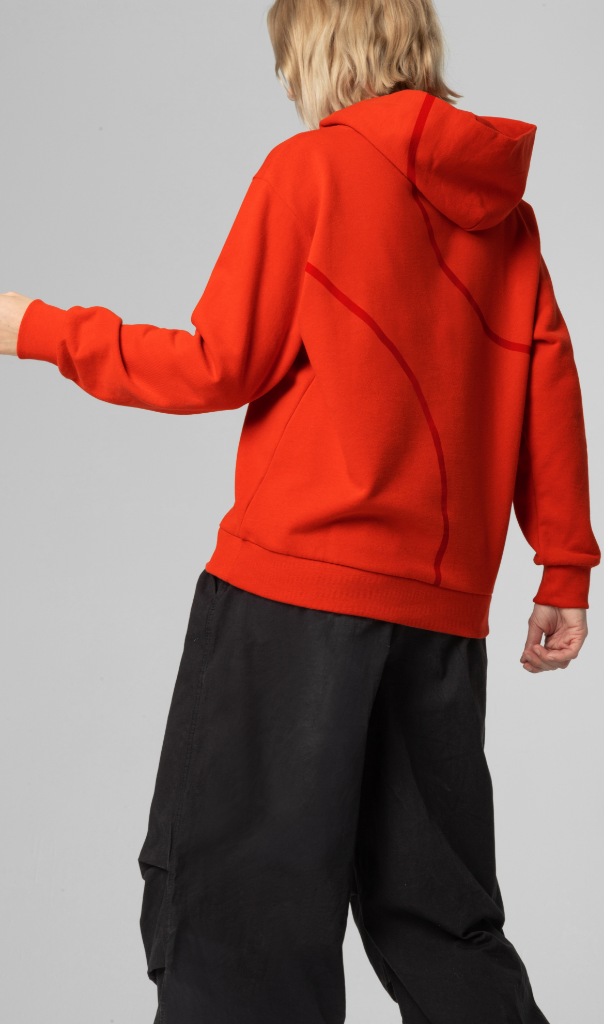 Genuine Womens Ladies Hoodie Sweatshirt Outline Print Cotton Rebel Red view 3