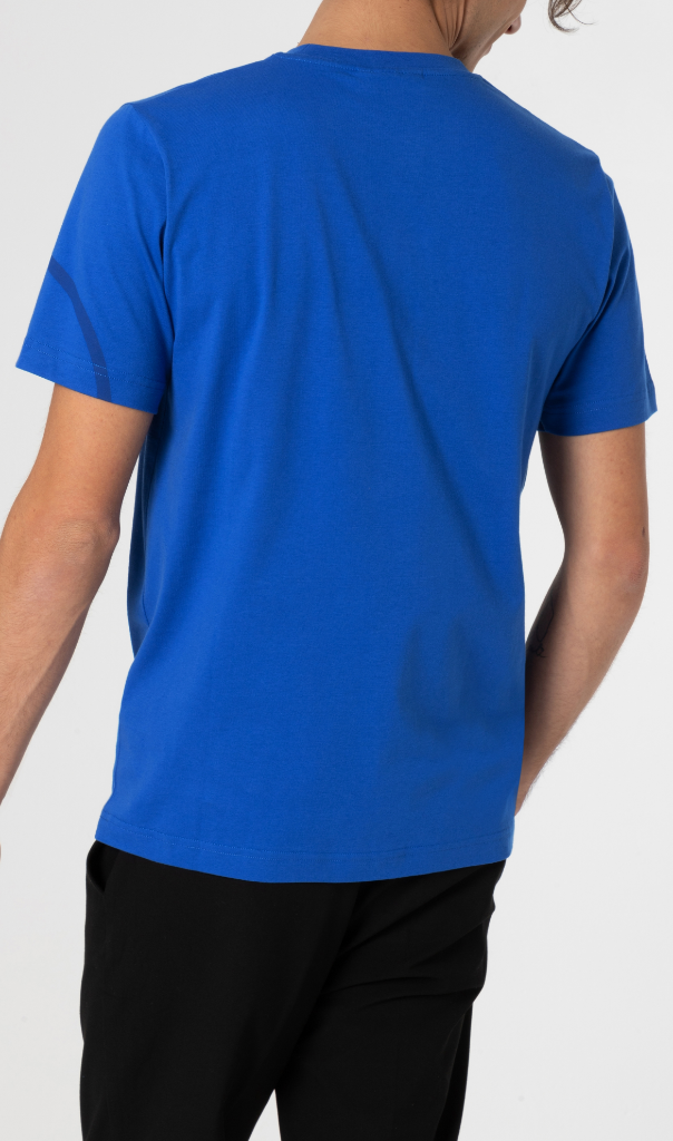 Genuine Mens T Shirt Tee Top Outline Print Wing Logo Cotton Blazing Blue view 3