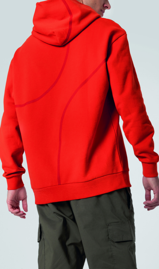 Genuine Mens Hoodie Sweatshirt Outline Print Wing Logo Cotton Rebel Red view 3