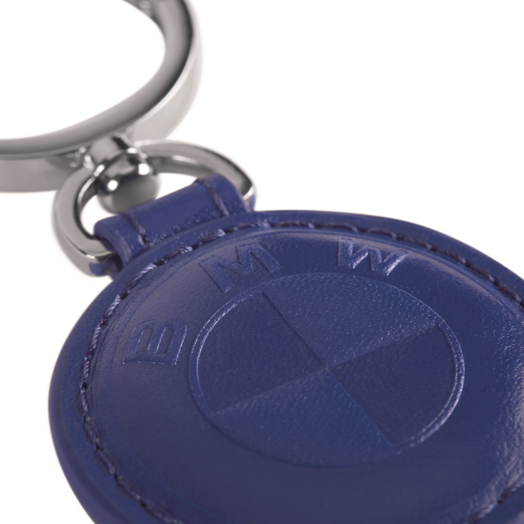 Genuine Keyring Blue Leather Logo Car Key Ring Accessory 80275B319B5 view 3