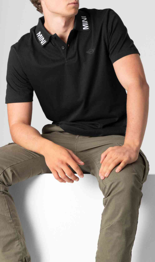 Genuine Wordmark Mens Polo Shirt Black Tee Top Short Sleeve Classic Fit view 3