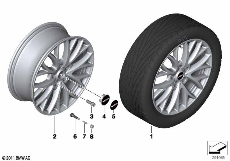 Genuine 19" JCW Alloy Wheel Cross-Spoke R134 Burnished Black 36 11 6 854 451 view 4