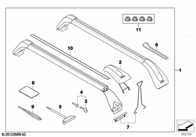 Genuine Roof Rack Rails Carrier Holder 82 71 2 149 225 view 4
