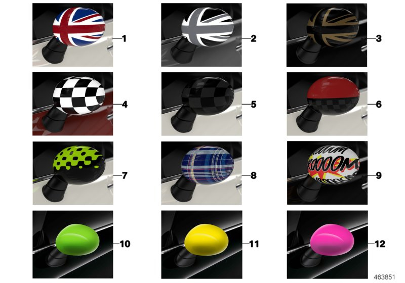 Genuine Countryman Union Jack Style Pack - Scuttle & Mirror + Lock Caps view 4