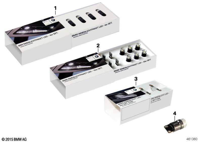 Genuine Interior Roof LED Light Module Pack of 4 63 12 2 212 787 view 4
