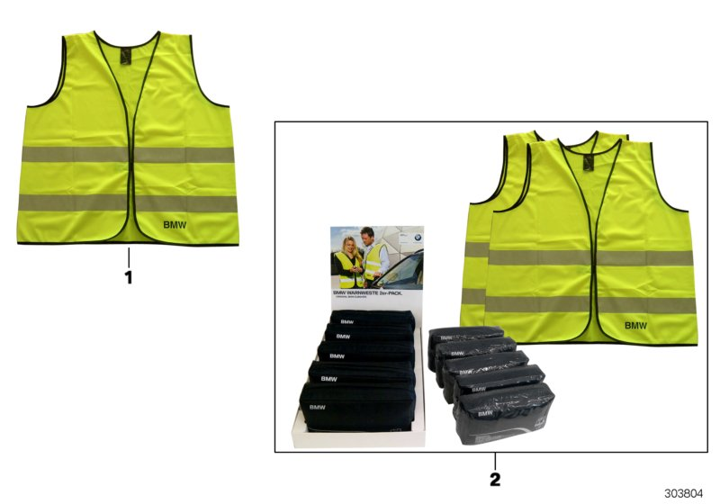 Genuine Reflective Safety High Visibility Vest Yellow 2 Pc Set 82 26 2 288 693 view 4