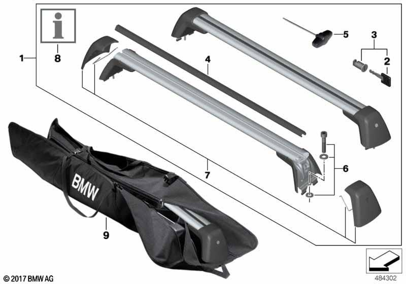 Genuine Roof Rack Bars Luggage Carrier Holder 82 71 2 365 397 view 4