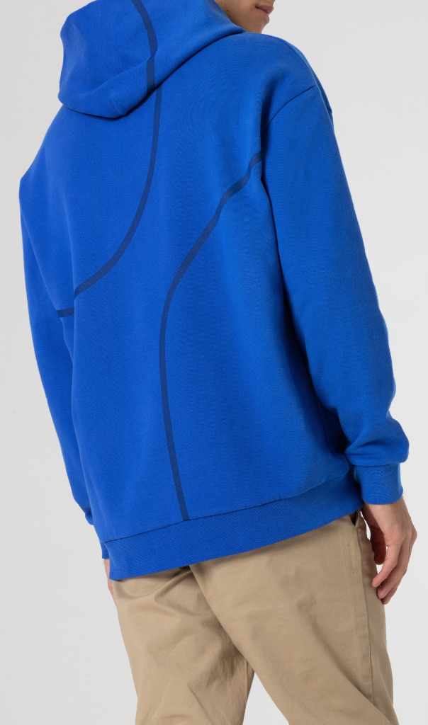 Genuine Mens Hoodie Sweatshirt Outline Print Wing Logo Cotton Blazing Blue view 4