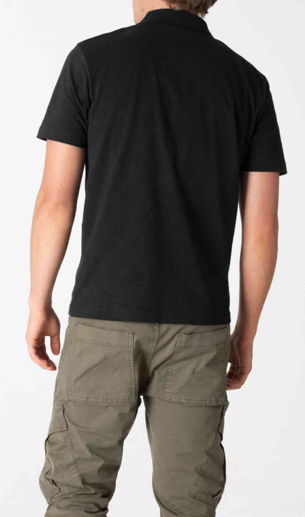 Genuine Wordmark Mens Polo Shirt Black Tee Top Short Sleeve Classic Fit view 4