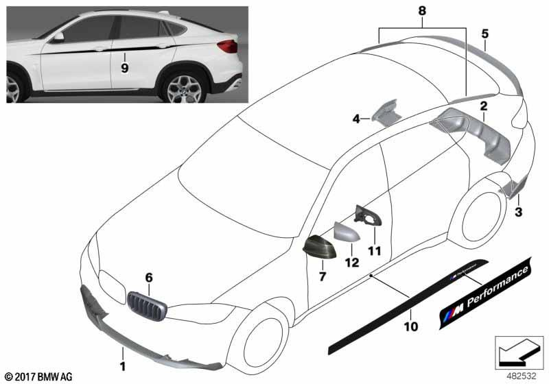 Genuine M Performance Rear Left Flap Aerodynamic Package 51 19 2 357 207 view 5
