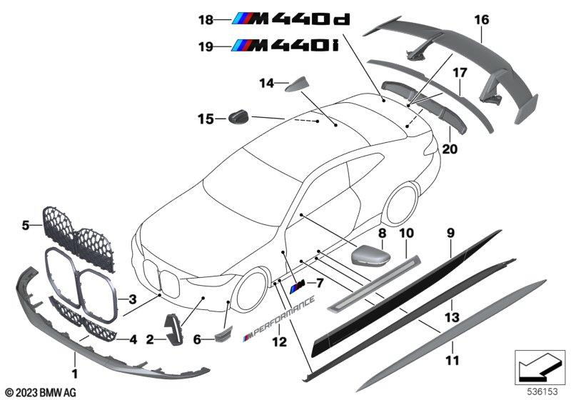 Genuine Right Left Foil Application Frozen Black M Performance 51 14 5 A11 FA3 view 7