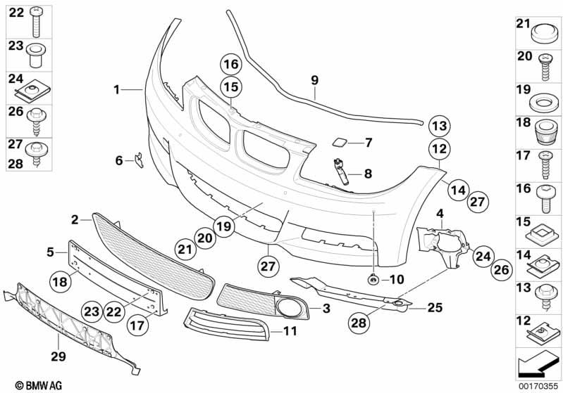 Genuine Right Exterior Bumper M Trim Web 51 11 8 045 922 view 2