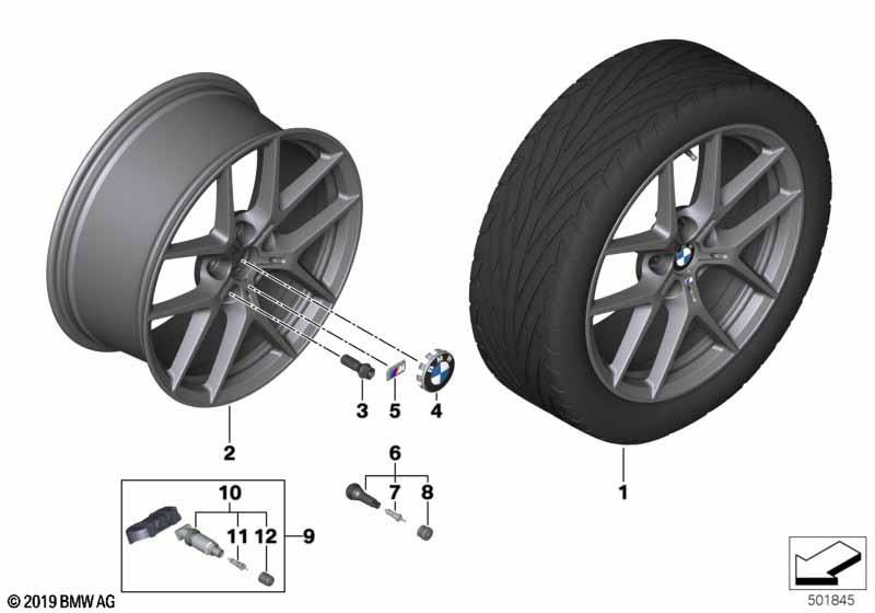 Genuine 18" Wheel Rim Light Alloy Matt Black 8Jx18 ET 54 36 11 8 092 354 view 5