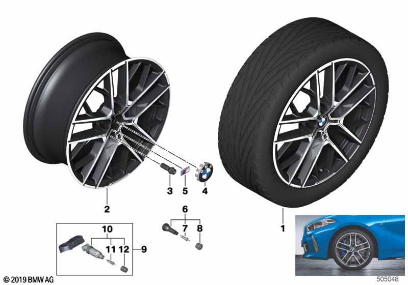 Genuine 19" Wheel Rim Light Alloy Bright Turned 8Jx19 ET 54 36 11 6 856 093 view 6