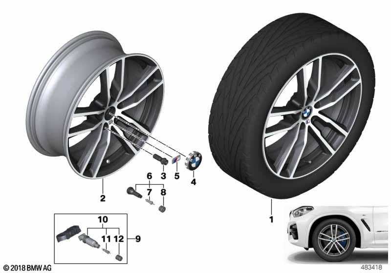 Genuine 19" Wheel Rim Disc Light Alloy Orbit Grey 7.5Jx19 ET:32 36 10 8 093 921 view 6