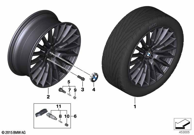 Genuine Disc Wheel Rim Light Alloy Bright Turned 10Jx21 ET:41 36 11 6 863 113 view 10