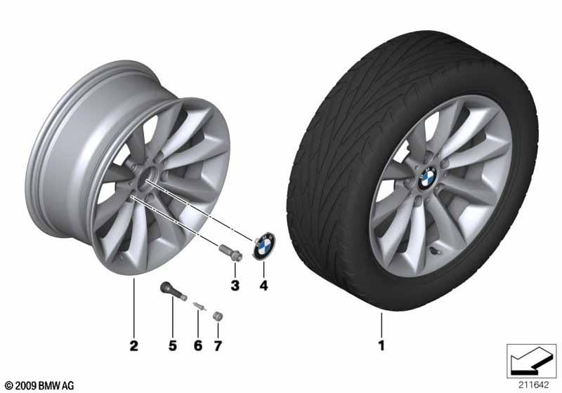 Genuine Alloy Wheel x1 17" Star-Spoke 340 Front Rim 36 11 6 791 480 view 2